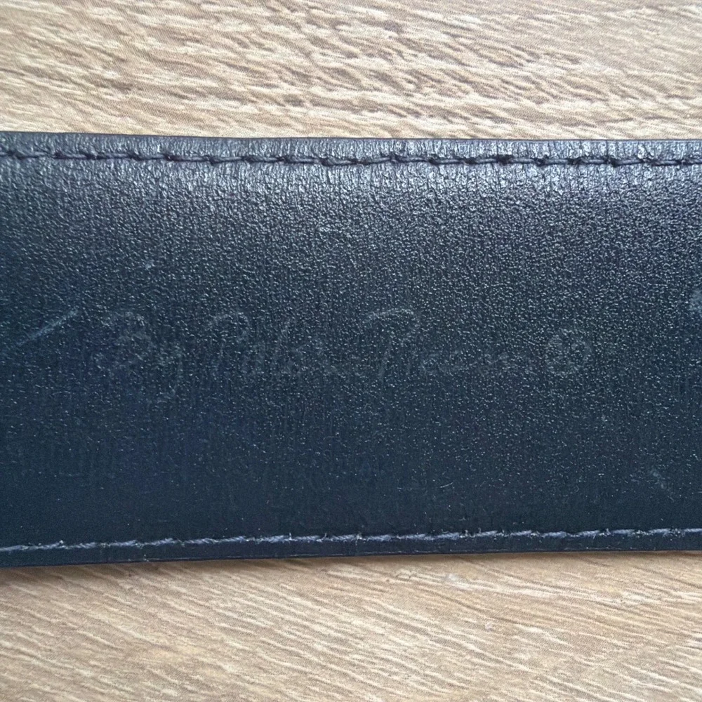 Paloma Picasso Black Suede Leather Belt Gold X Buckle Chain Vintage Italy M/75